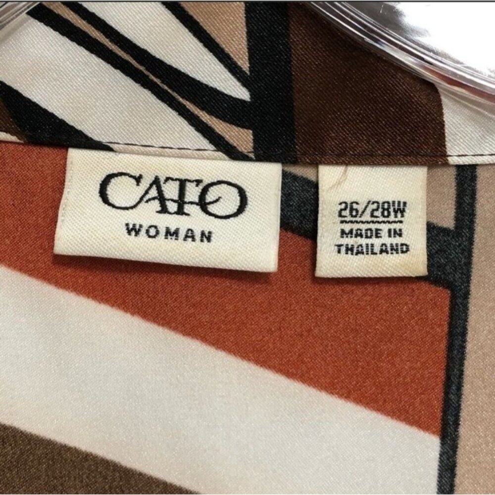 Cato Button Down Short Sleeve Blouse | Women's Size 26/28 - Picture 3 of 5